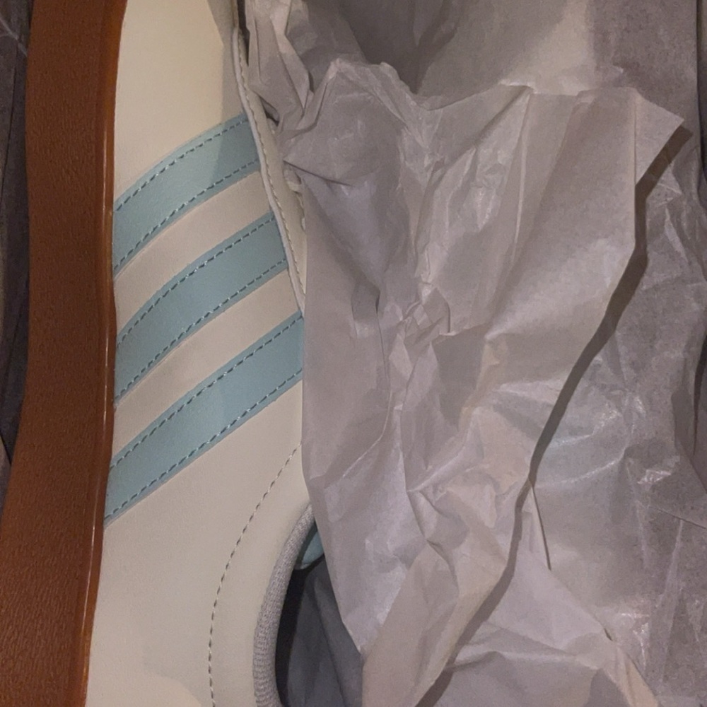Adidas VL Court Base White and Blue Sneakers